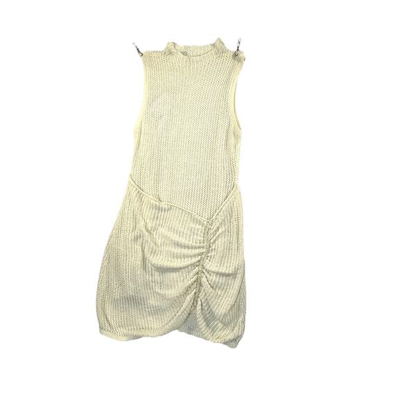 Torn by Ronny Kobo The Kate Dress Knit Sleeveless Bead Accents Color Pearl Sz M - Picture 3 of 13